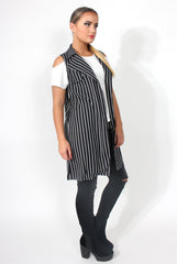 Darcy Black & White Sleeveless Jacket
