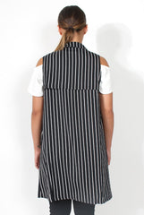 Darcy Black & White Sleeveless Jacket