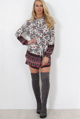 Darla Grey Floral Shirt Dress