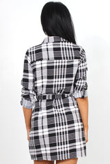 Dasha Black Checked Shirt Dress
