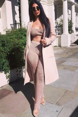 Rose Gold Metallic Knit Bralet - Nidia