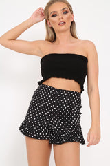 Black Knit Ribbed Bandeau Top - Daylee