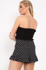 Black Knit Ribbed Bandeau Top - Daylee