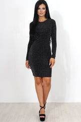 Delara Black Drooped Back Dress