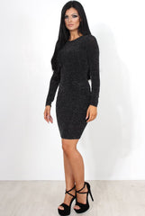 Delara Black Drooped Back Dress