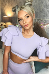 Lilac Frill Sleeve Co-ord Set - Demmie