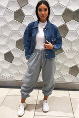 Mid Wash Crop Denim Jacket - Austen