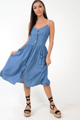 Denim Button Up Dress - Lilyanne