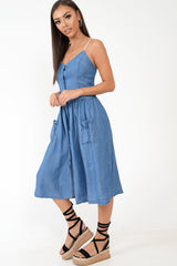 Denim Button Up Dress - Lilyanne