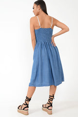 Denim Button Up Dress - Lilyanne