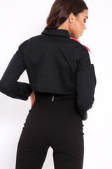 Black Cropped USA Rugby Shirt - Devani