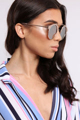 Copper Oval Brow Bar Sunglasses - Dina
