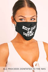 Keep Calm And Distance Slogan Face Mask - Carole