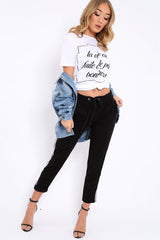 White distorted Slogan T-shirt - Gabby