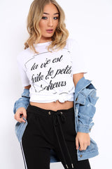 White distorted Slogan T-shirt - Gabby