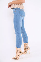 Light Blue Denim Distressed Skinny Jeans - Emberlie