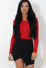 Diya Red Cut Out Bodysuit