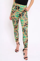 Green Chain Print Trousers - Donika