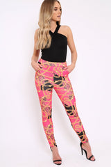 Fuchsia Chain Print Trousers - Donika