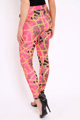 Fuchsia Chain Print Trousers - Donika