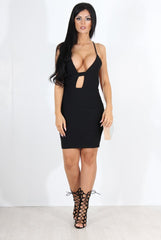 Kayla Black Cut Out Plunge Mini Dress