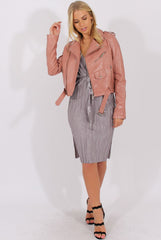 Grey Pleated Tie Waist Midi Dress - Drew