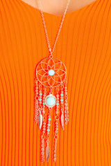 Gold Dream Catcher Detail Necklace - Zakya
