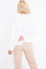 White Slogan Photo Print Sweatshirt - Belize