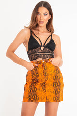 Black Lace Mesh Harness Plunge Bralet - Remy