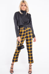 Black Satin Shoulder Pad Shirred Waist Blouse - Farida