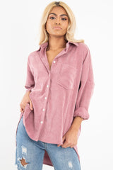 Pink Corduroy Oversized Shirt - Ennie
