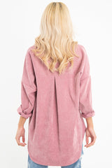 Pink Corduroy Oversized Shirt - Ennie