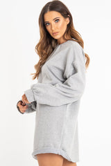 Grey Oversized Sweatshirt Jumper Dress - Kristen