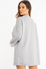 Grey Oversized Sweatshirt Jumper Dress - Kristen