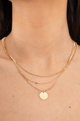 Gold Ball Chain Pendant Necklace - Frayda