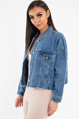 Mid Wash Crop Denim Jacket - Austen