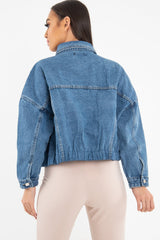 Mid Wash Crop Denim Jacket - Austen