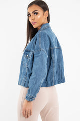 Mid Wash Crop Denim Jacket - Austen