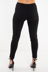 Black Woven Tailored Leggings - Brodi