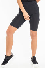 Black Reflective Stripe Side Cycling Shorts - Betty