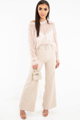 Pink Glitter Net Cable Knit Jumper - Cordia