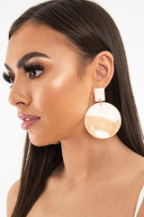 Gold Iridescent Round Drop Earrings - Jazara