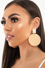 Gold Iridescent Round Drop Earrings - Jazara