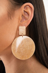 Gold Iridescent Round Drop Earrings - Jazara
