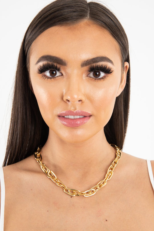 Gold Interlock Chunky Chain Necklace - Norine