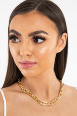 Gold Interlock Chunky Chain Necklace - Norine