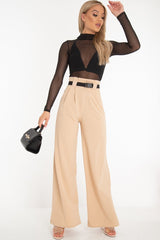 Black Mesh High Neck Long Sleeve Bodysuit - Kimora