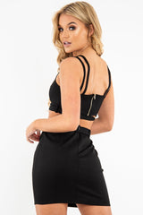 Black Gold Double Western Buckle Co-Ord - Aspyn