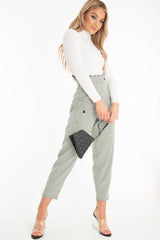 Black Green Check Frill Detail Trousers - Bristal