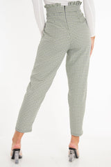 Black Green Check Frill Detail Trousers - Bristal